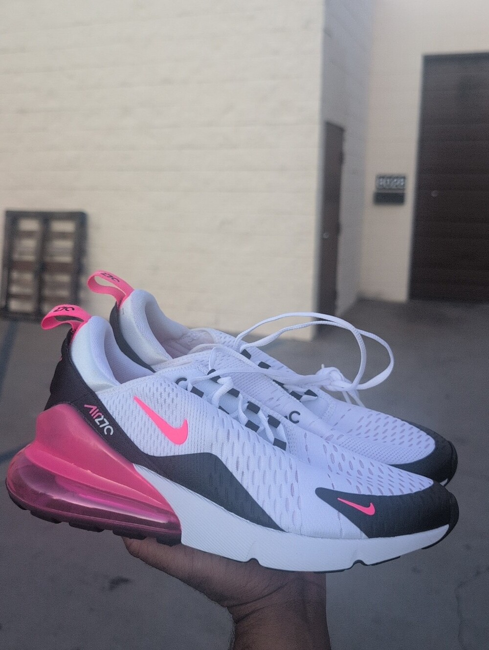 Nike Air Max 270 White Black Hyper Pink (Women's) - AH6789-127 Size 9.5
